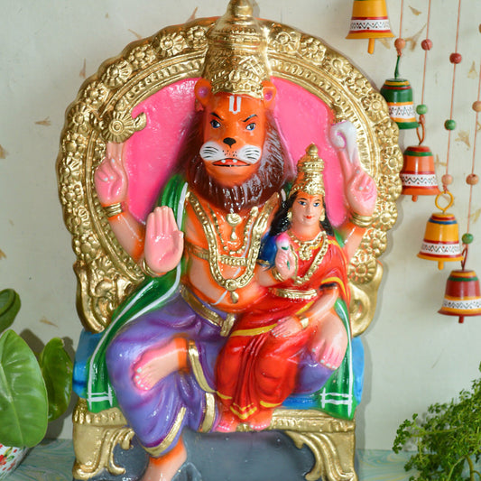 Navaratri Handcrafted Lakshmi Narasimha Traditional Indian Golu Doll