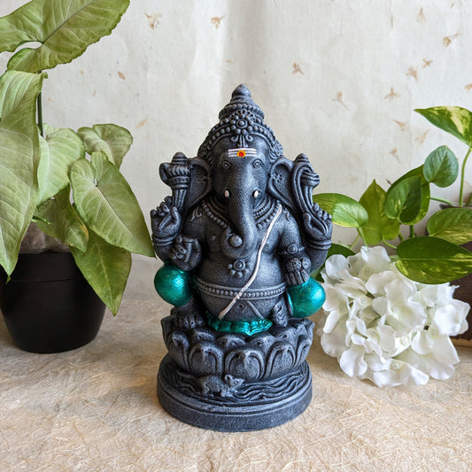 Navaratri Handcrafted Ganesh Stone Finish 12" Traditional Indian Golu Doll