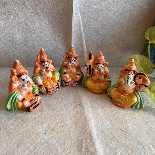 Navaratri Handcrafted Ganesh Musical Set Traditional Indian Golu Doll