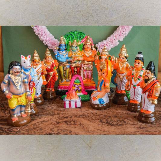 Navaratri Handcrafted Meenakshi Kalyanam Set Traditional Indian Golu Doll