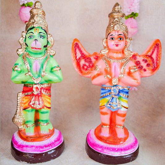 Navaratri Handcrafted Hanuman Garuda Set Traditional Indian Golu Doll