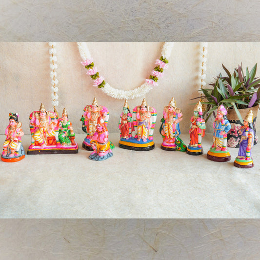 Navaratri Handcrafted Arupadai Veedu Set Traditional Indian Golu Doll