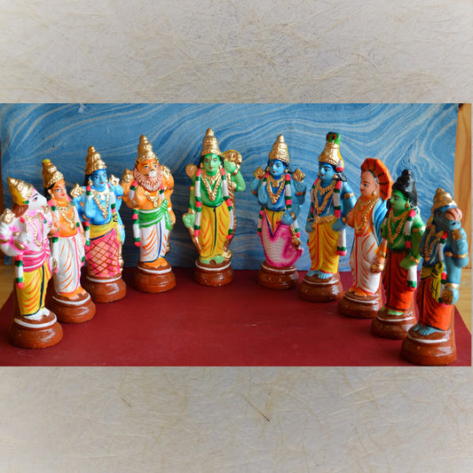 Navaratri Handcrafted Dasavatharam Set Traditional Indian Golu Doll