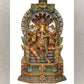 Ashtabhuja Lord Ganesha Seated On Kirtimukha Throne - Vaagai Wood Handcrafted Statue