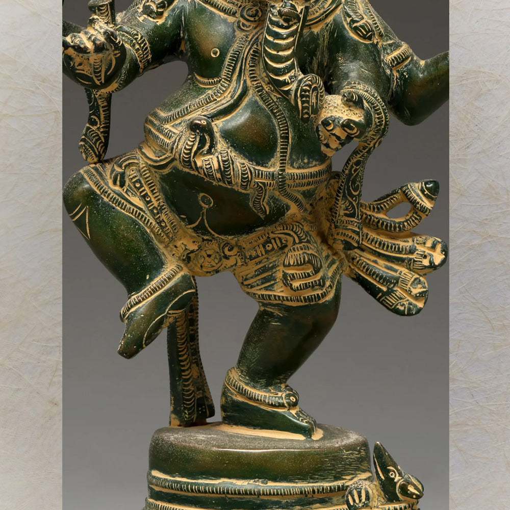 Dancing Lord Ganesha Brass Statue – Handcrafted Spiritual Art With Intricate Detailing