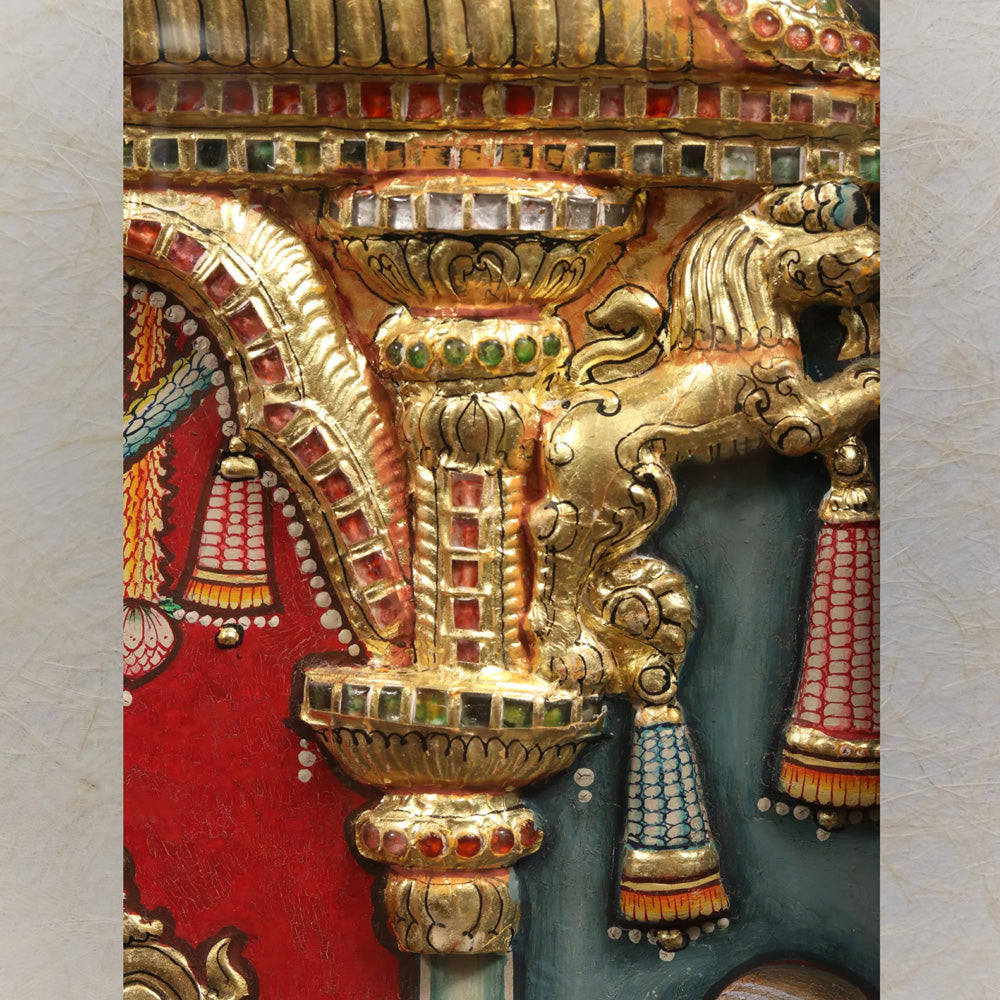 Ganapati Tanjore Painting – Handcrafted Traditional Artwork With Gold Foil Detailing