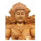 Seated Gauri-Ganesha Wood Statue – Handcrafted Traditional Wooden Sculpture