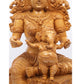 Seated Gauri-Ganesha Wood Statue – Handcrafted Traditional Wooden Sculpture