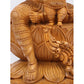 Seated Gauri-Ganesha Wood Statue – Handcrafted Traditional Wooden Sculpture