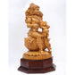 Seated Gauri-Ganesha Wood Statue – Handcrafted Traditional Wooden Sculpture