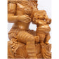 Seated Gauri-Ganesha Wood Statue – Handcrafted Traditional Wooden Sculpture