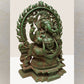 Sitting Lord Ganesha Ji With Temple Arch – Handcrafted Brass Statue With Intricate Detailing