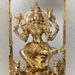 Superfine Tripura Sundari With Ganesha And Lakshmi – Handcrafted Brass Statue With Intricate Detailing