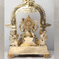 Superfine Tripura Sundari With Ganesha And Lakshmi – Handcrafted Brass Statue With Intricate Detailing