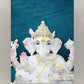 Chaturbhuj Lord Ganesha Glossy Statue In Marble - Handcrafted Spiritual Decor