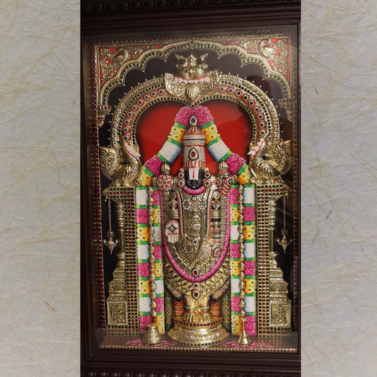 Balaji Venkateshwara 3D Handmade Wall Sculpture Divine Temple And Home Decor