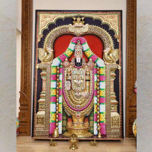 Balaji Venkateshwara 3D Handmade Wall Sculpture Divine Temple And Home Decor