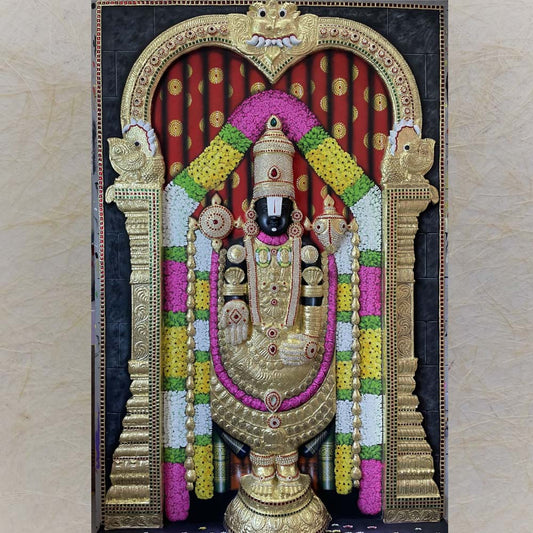 Balaji Venkateshwara 3D Handmade Wall Sculpture Divine Temple And Home Decor