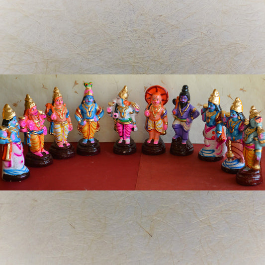 Navaratri Handcrafted Dasavatharam Set-Small Traditional Indian Golu Doll