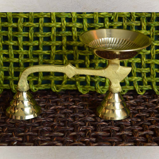 Eternal Dhoop Stand in brass with bell-shaped stands and elegant design for burning dhoop sticks.