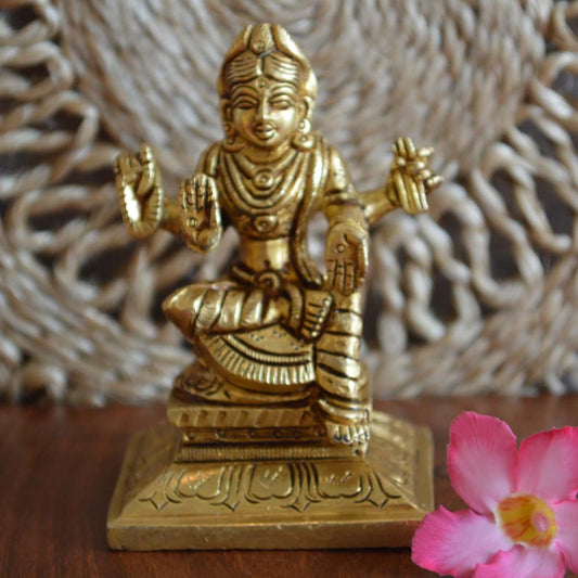 Eternal Balambigai Idol in antique brass finish, intricately handcrafted with a serene traditional pose.