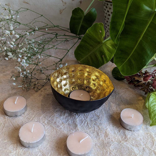 Eye-Shaped Tealight Holder - Gold