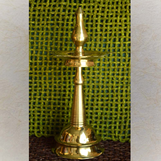 Eternal Kerala Lamp 16 – Traditional Brass Oil Lamp with Detailed Design